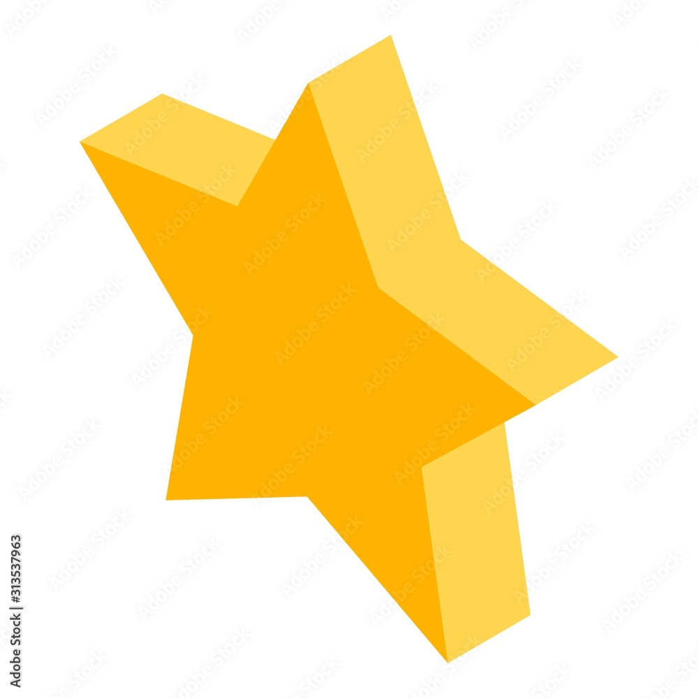 Gold star icon. Isometric of gold star vector icon for web design isolated on white background Gold star icon. Isometric of gold star vector icon for web design isolated on white background