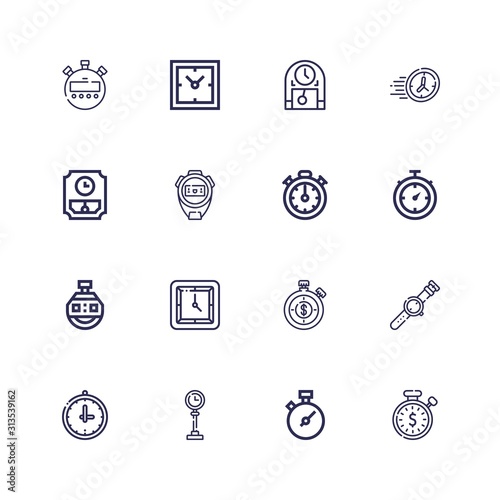 Editable 16 interval icons for web and mobile