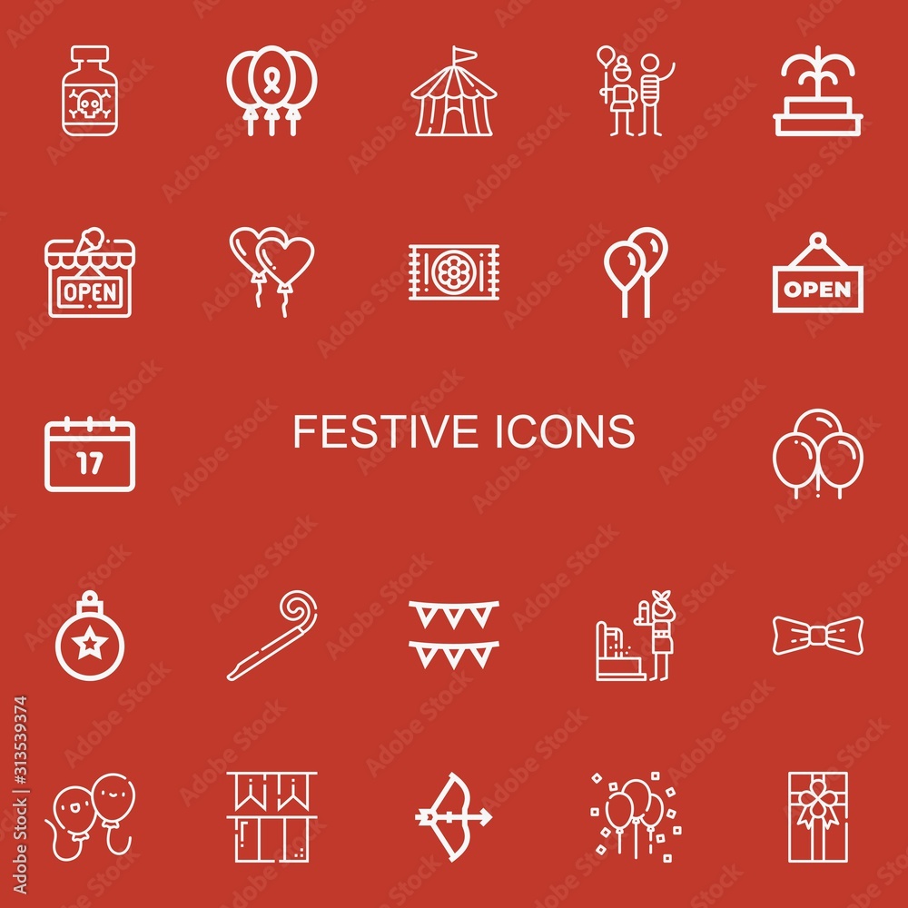 Editable 22 festive icons for web and mobile Editable 22 festive icons for web and mobile