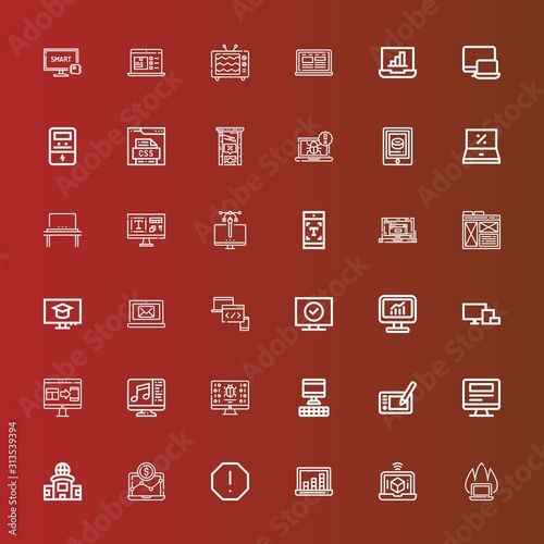 Editable 36 monitor icons for web and mobile