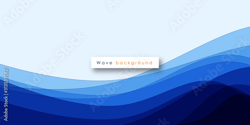 Abstract vector background, transparent waved lines for brochure, website, flyer design. Blue smoke wave.
