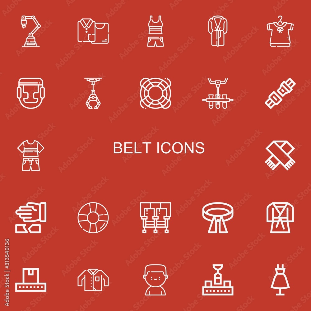 Editable 22 belt icons for web and mobile Editable 22 belt icons for web and mobile