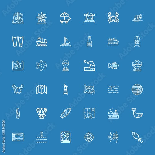Editable 36 ocean icons for web and mobile