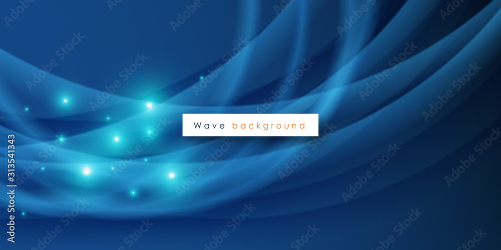 Abstract light waves vector background - obrazy, fototapety, plakaty 