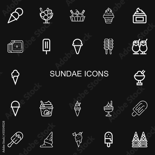 Editable 22 sundae icons for web and mobile