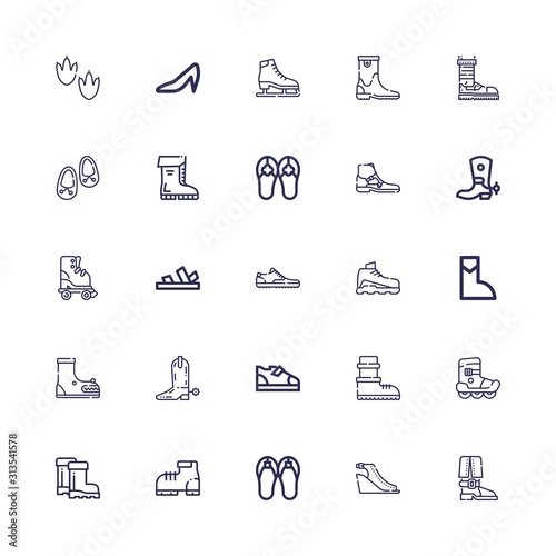 Editable 25 footwear icons for web and mobile