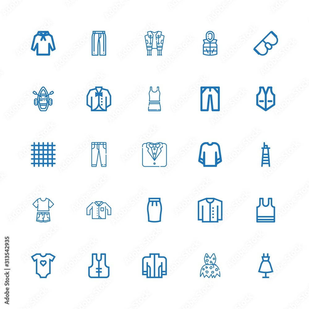 Editable 25 jacket icons for web and mobile