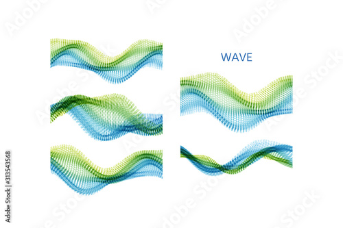 Molecular wave. Abstract background with dynamic particles. Layer of cells. Connection structure. 3d vector illustration for science or medical.
