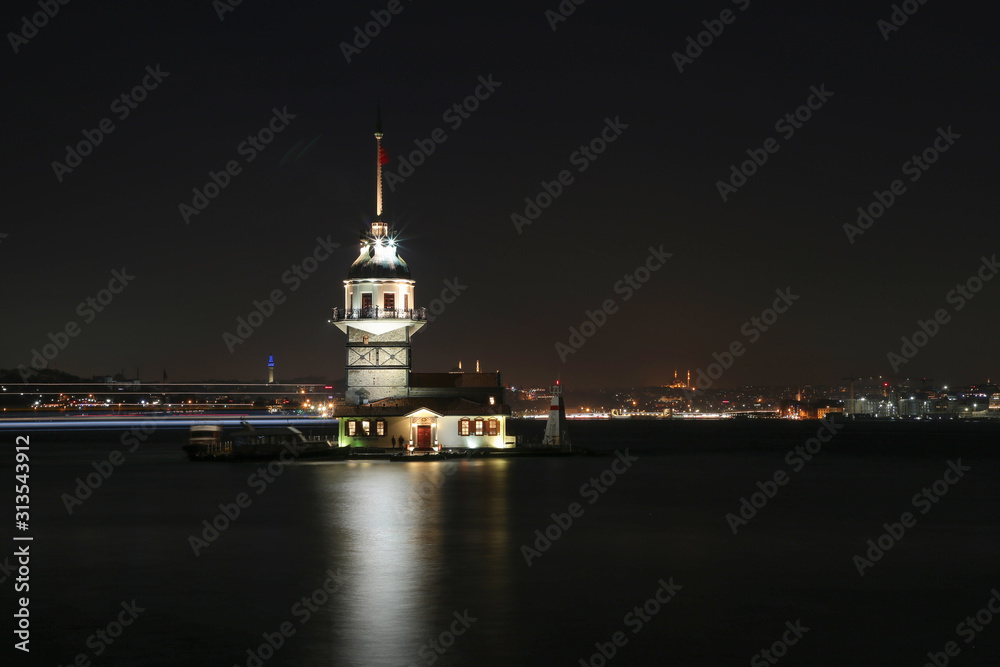 istanbul maiden's tower sunset photo istanbul maiden's tower sunset photo