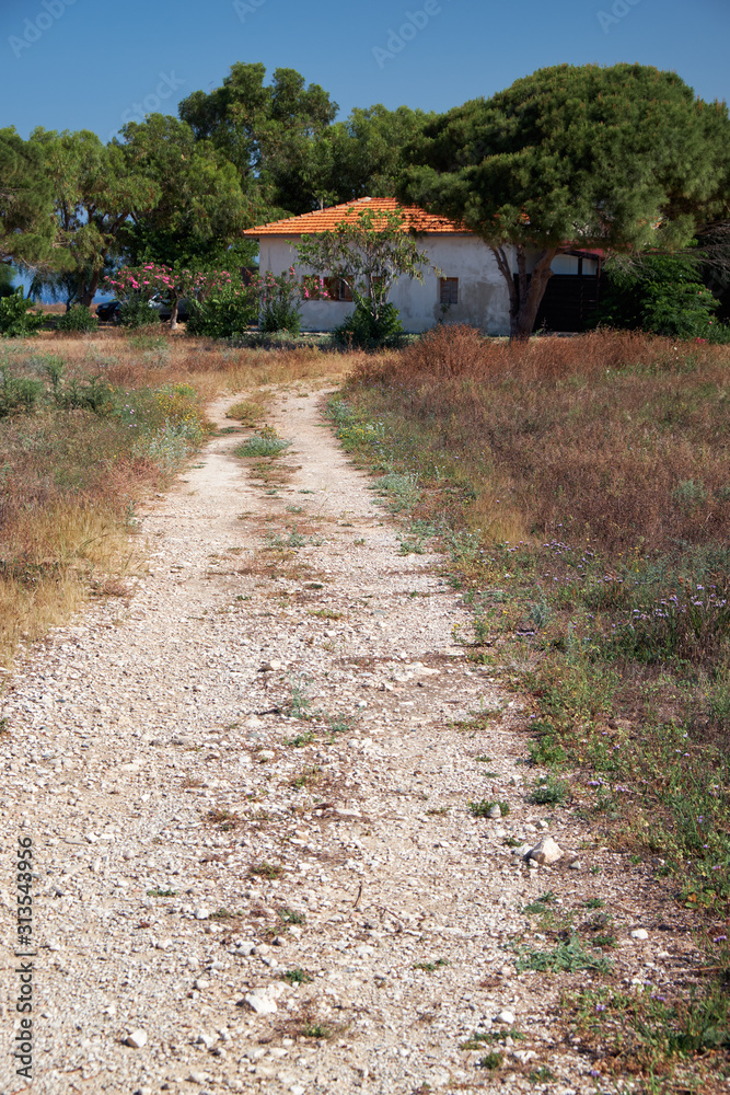The country house under the trees on the seacoast of Paphos. Cyprus The country house under the trees on the seacoast of Paphos. Cyprus