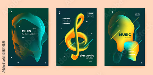 Trance Music Poster. Abstract Gradient Blend. 