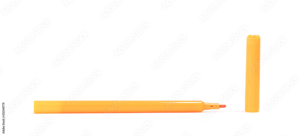 Orange felt-tip pen isolated Orange felt-tip pen isolated