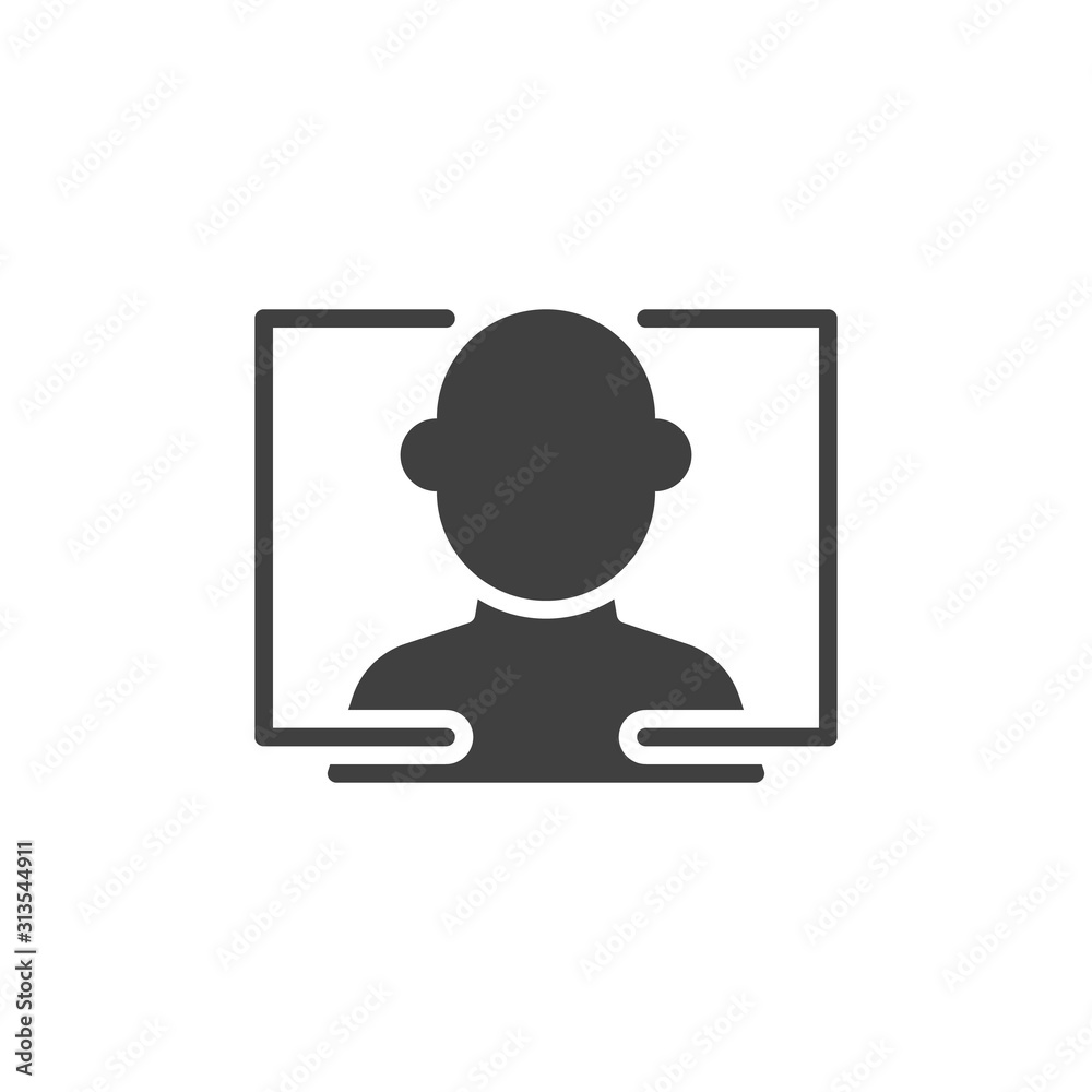 Facial recognition vector icon. Face ID filled flat sign for mobile concept and web design. Biometric identification glyph icon. Cyber protection symbol, logo illustration. Vector graphics Facial recognition vector icon. Face ID filled flat sign for mobile concept and web design. Biometric identification glyph icon. Cyber protection symbol, logo illustration. Vector graphics