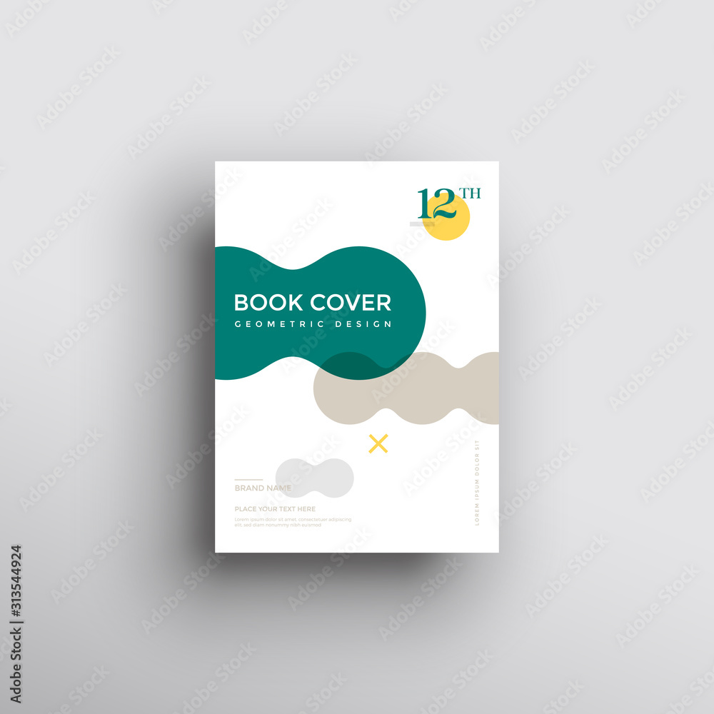 Fototapeta premium Brochure background with geometric shapes, book cover design 