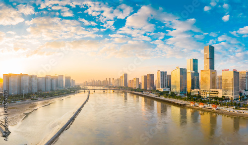 Wallpaper Mural The urban scenery of the CBD of the strait financial street and the CBD of the south of the Yangtze river in fuzhou city, fujian province, China Torontodigital.ca
