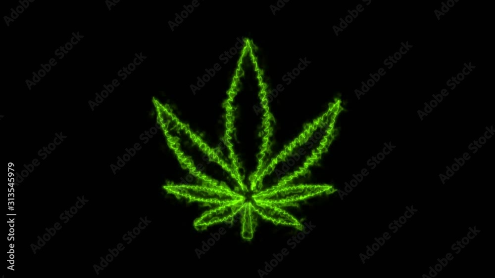 Hash leaf animation neon sign Hash leaf animation neon sign
