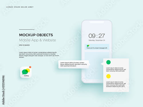 Realistic smartphone mockup. Cellphone frame with blank display. Vector mobile device concept