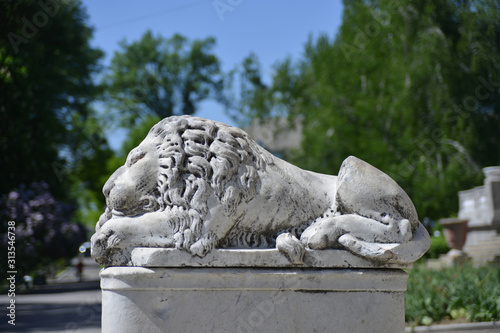 Lion sculpture in Nemyriv (Nemirov)