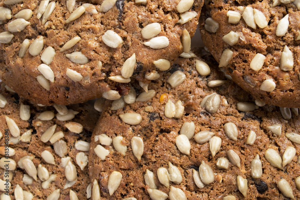 Sweet cereal cookies closeup Sweet cereal cookies closeup
