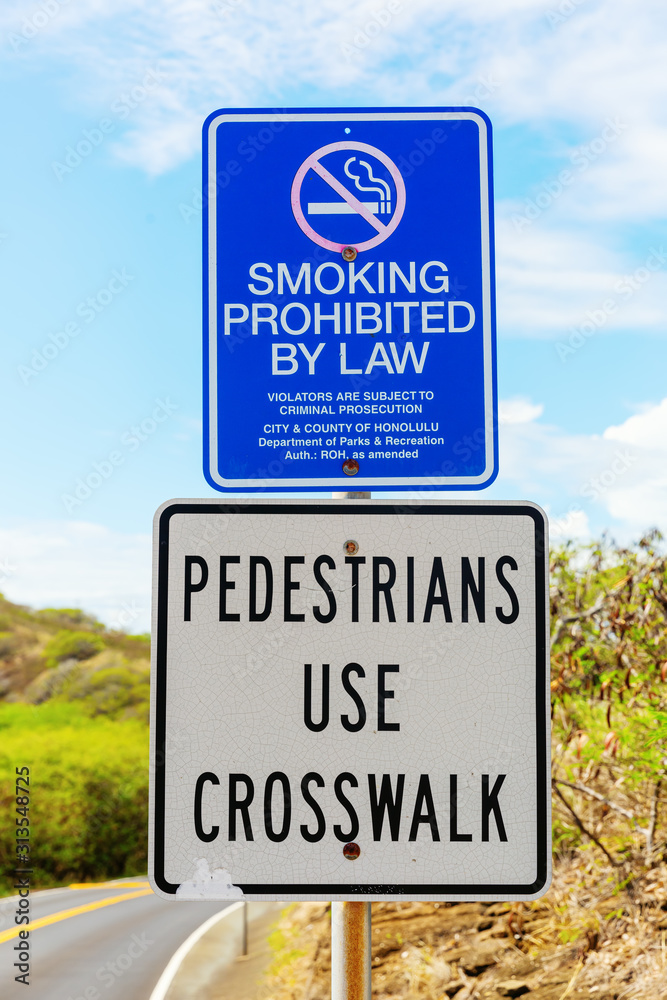 prohibition street signs on Oahu, Hawaii