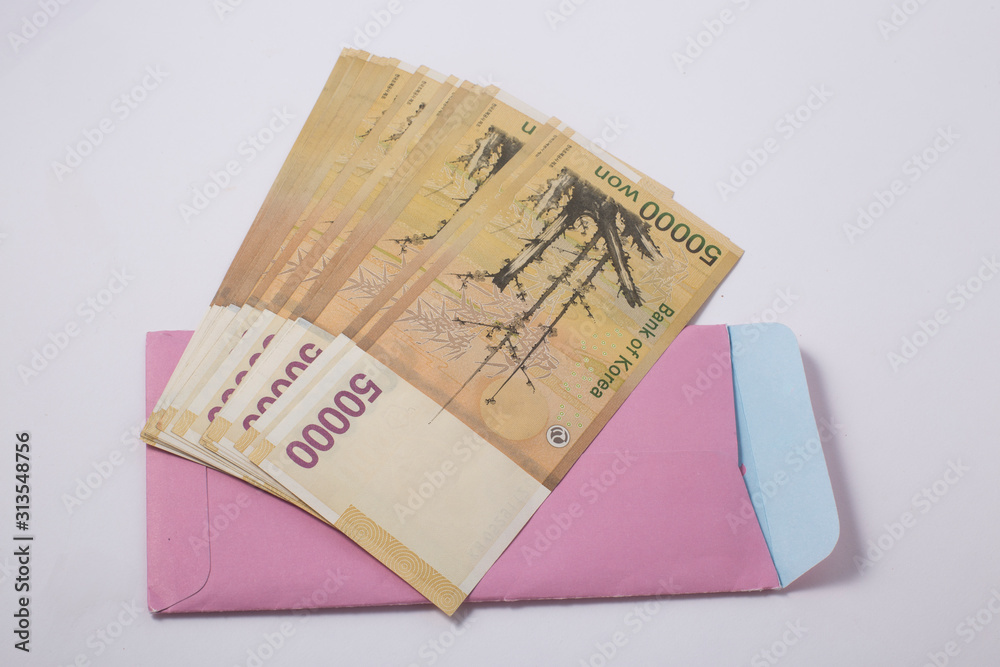 Fototapeta premium Money in envelope Korean currency