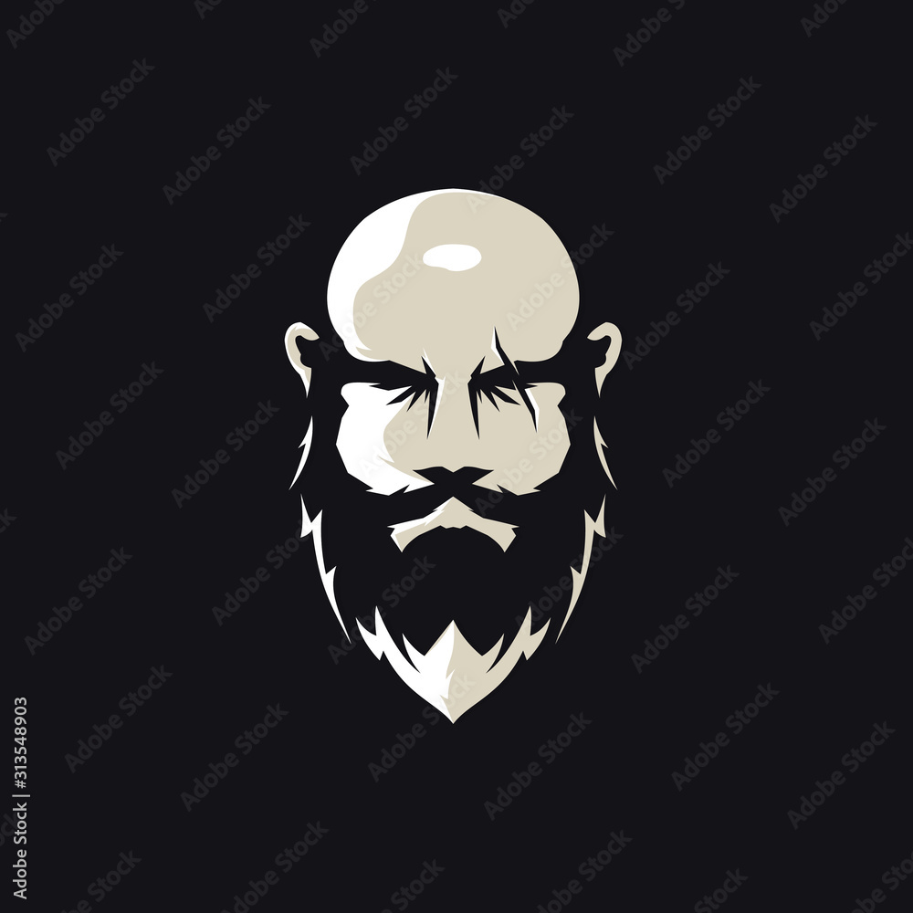 bald head and bearded vector logo bald head and bearded vector logo