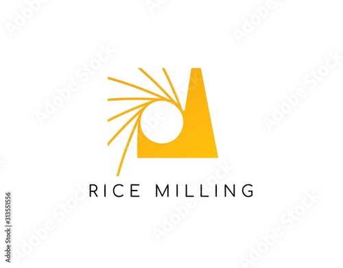 Logo of Wheat Mill with Modern Concept. Design with Unique Image of Silo Milling Isolated on White Background. Suitable for Agriculture Granary or Milling Logo. Vector Illustration