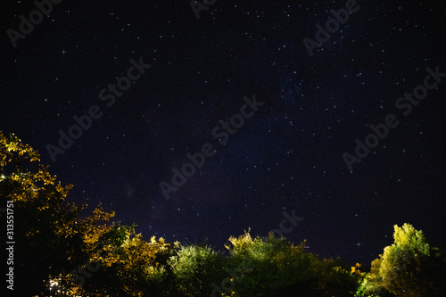 Milky way stars on a dark night sky. © astrosystem