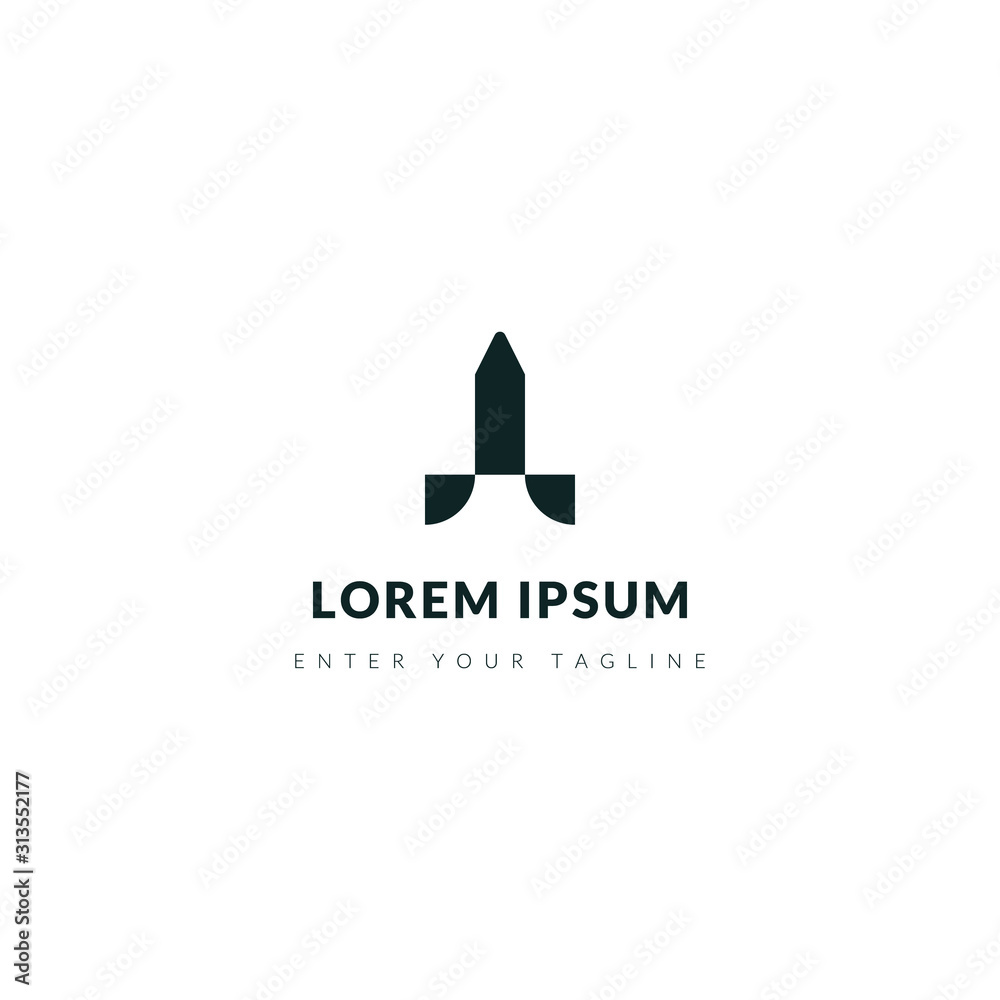 rocket abstract logo with a simple design rocket abstract logo with a simple design