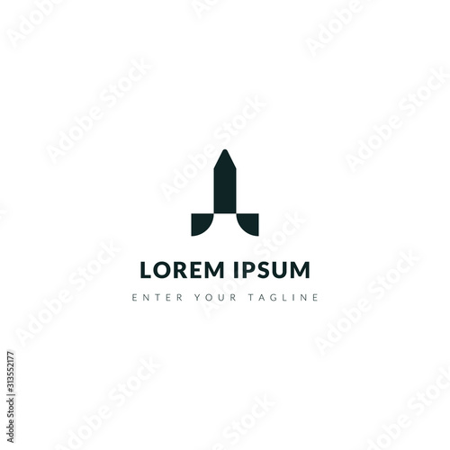 rocket abstract logo with a simple design