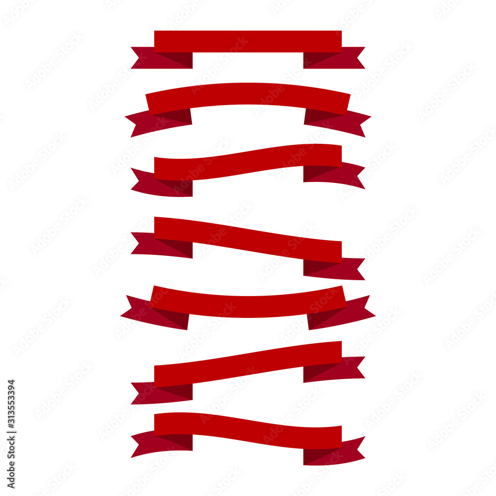Set flat ribbons vector banners Set flat ribbons vector banners