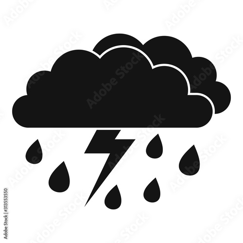 Danger thunderstorm icon. Simple illustration of danger thunderstorm vector icon for web design isolated on white background