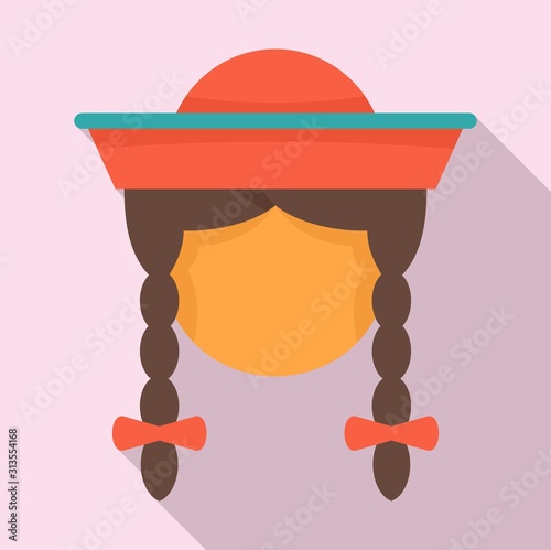 Peru woman icon. Flat illustration of Peru woman vector icon for web design