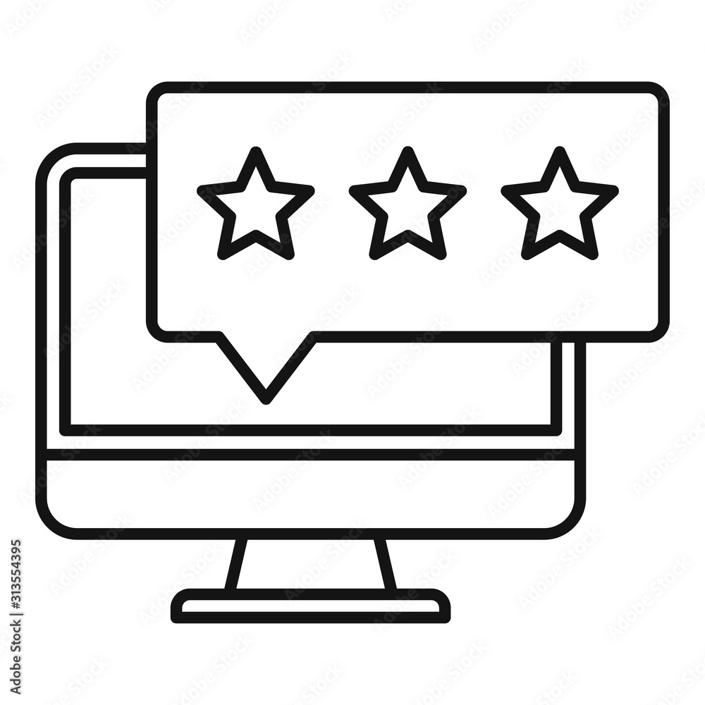Online feedback icon. Outline online feedback vector icon for web design isolated on white background Online feedback icon. Outline online feedback vector icon for web design isolated on white background