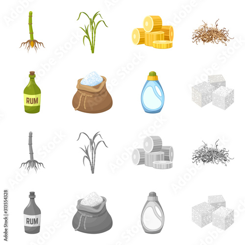 Isolated object of farm and agriculture logo. Collection of farm and sweet stock vector illustration.