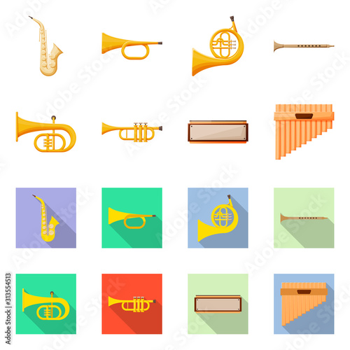 Isolated object of concert and classical sign. Collection of concert and equipment vector icon for stock.