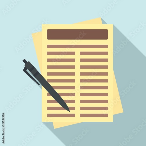 Leasing report paper icon. Flat illustration of leasing report paper vector icon for web design