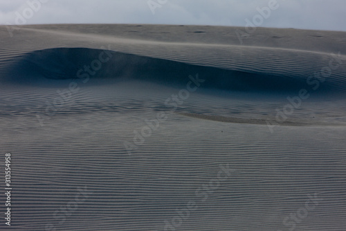 Farewell Spit New Zealand. Coast and dunes. Beach. Sand structures.