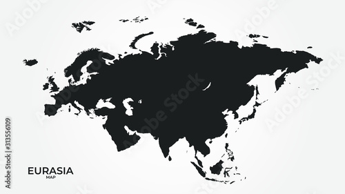 Eurasia map icon. isolated vector simple style world continent geographic template photo