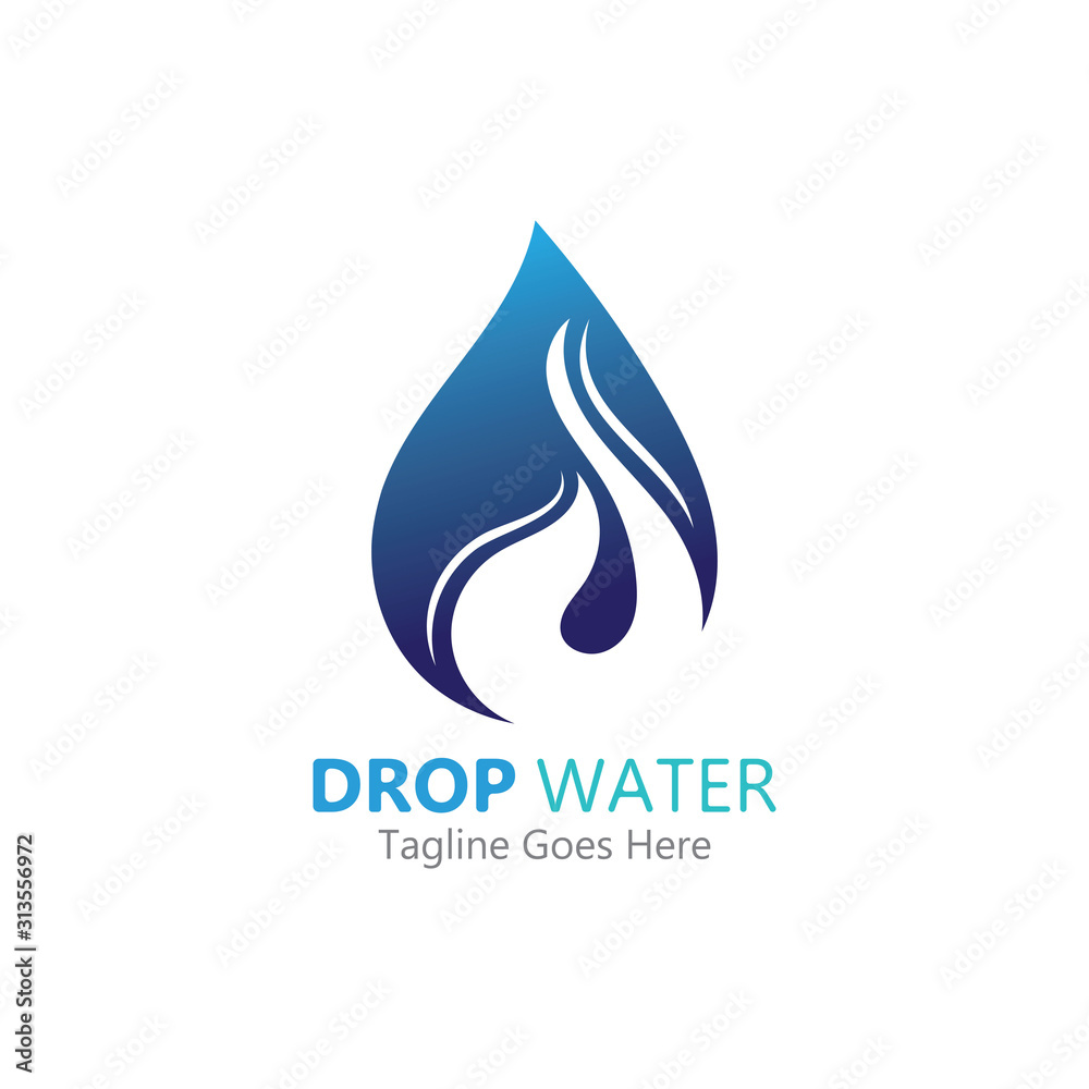 Fototapeta premium Creative Water drop Logo or icon Template vector illustration