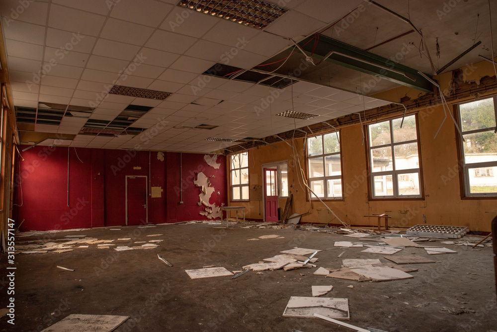 Hospital Building Interior Delapelated, Old Hospital Floor Tiles