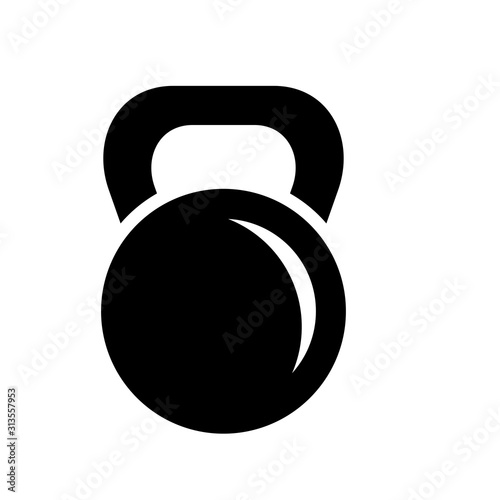 Kettle bell icon vector isolated on white background