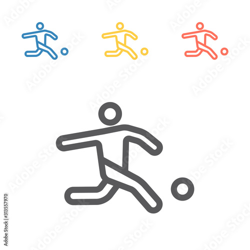 Footballer line icon. Vector signs for web graphics