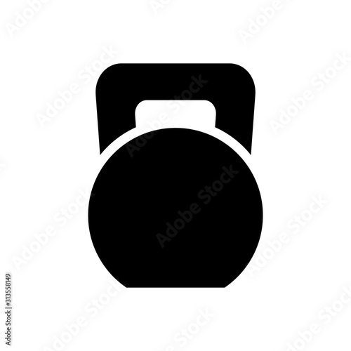 Kettle bell icon vector isolated on white background