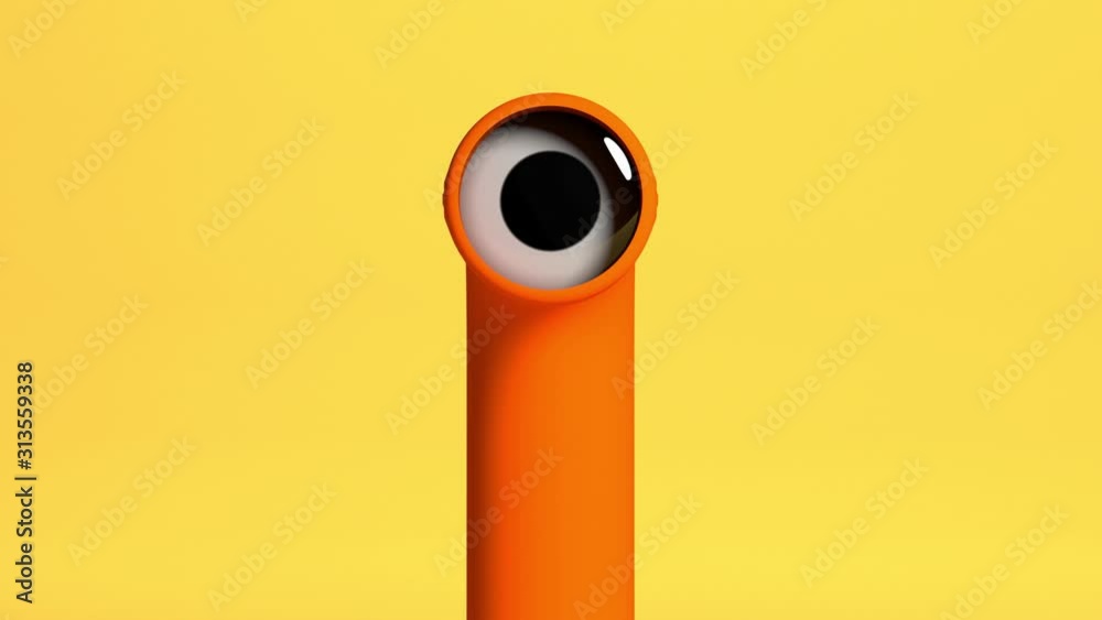 animation d'un périscope en observation sur fond jaune