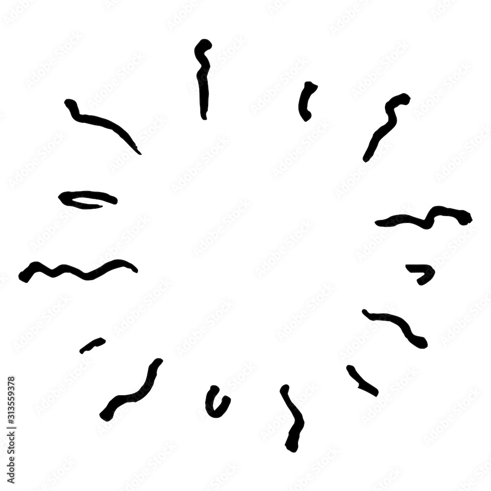 hand drawn doodle starburst, sunburst. doodle design element. vector illustration hand drawn doodle starburst, sunburst. doodle design element. vector illustration