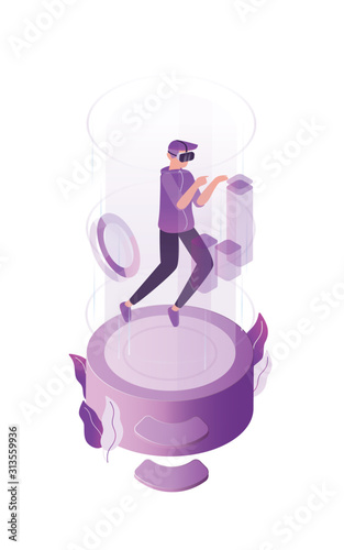 Virtual reality flat vector illustration