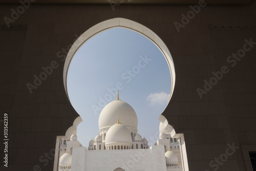 Dome architectural detail of Sheikh Zayed Mosque in Abu Dhabi