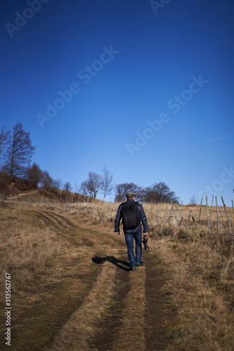 Man with backpack in the countryside © Xalanx