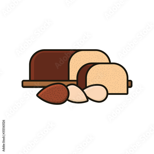 marzipan loaf isolated color vector illustration  for #MarzipanDay - 12th of January